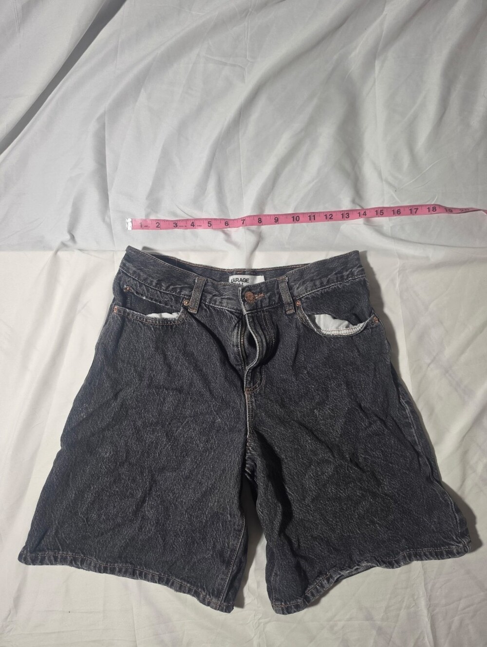 Garage Denim Washed Black Bermuda Skate Jorts Baggy